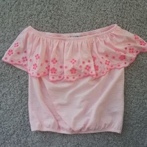 BNWOT Next Neon Pink Striped Bandeau Embroidered